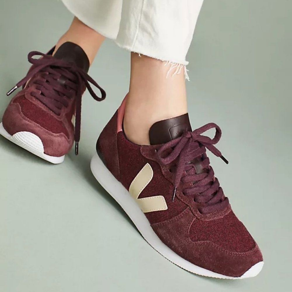 Veja Holiday Sneakers in Burgundy and Pink